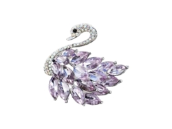 Broche Para Mujer Con Forma De Cisne Y Diamantes De Imitación De Estilo Retro, Antideslizante, Ideal Para Bolso, Hombro, Disfraz, Abrigo, Collar, Sombrero Y Ropa.