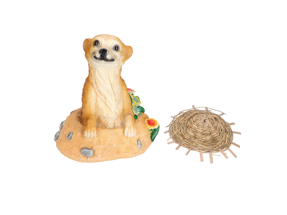 Adornos de sombrero de paja de suricata para jardín