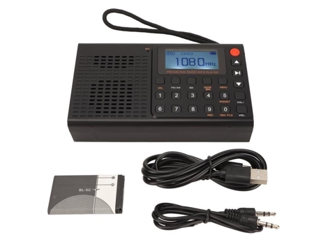 Radio Portátil FDIT Radio Bluetooth Portátil Am Fm Sw Banda Completa Reproductor de Mp3 Radio Recargable con Función