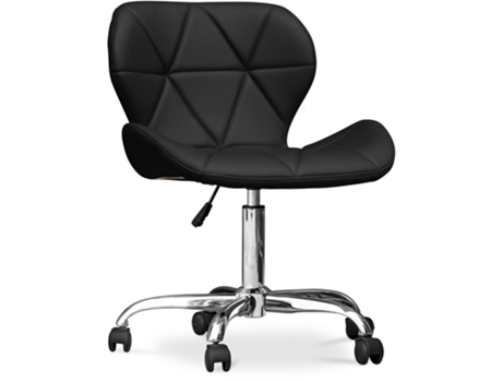 Silla de Oficina con Ruedas Silla de Escritorio Giratoria Tapizada en Piel Sintética Wito 50x48cm PRIVATEFLOOR