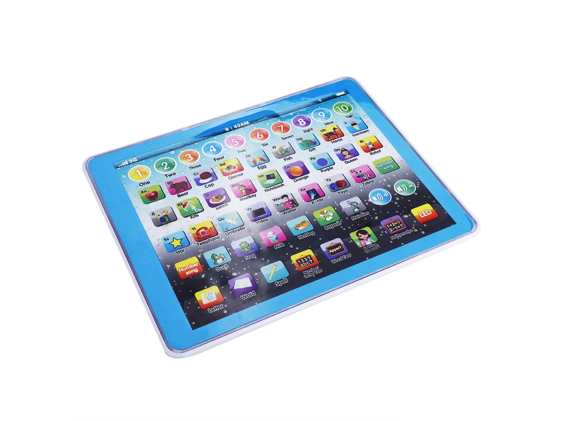 Tableta 2026 para niños y niñas, tableta electrónica de aprendizaje, inglés, números, letras, juguete educativo, azul.