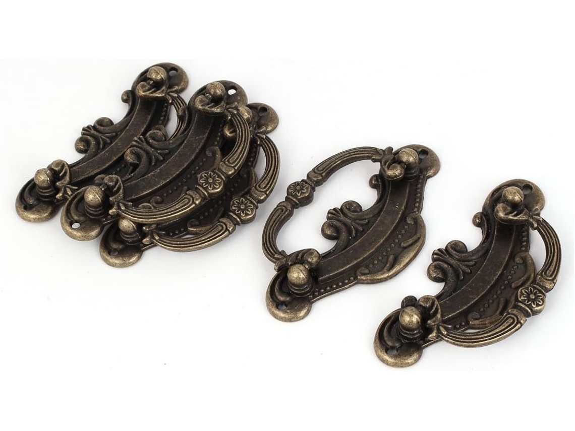 5 Tiradores De Puerta De Armario/cajón De Aleación De Zinc Estilo Antiguo En Tono Bronce