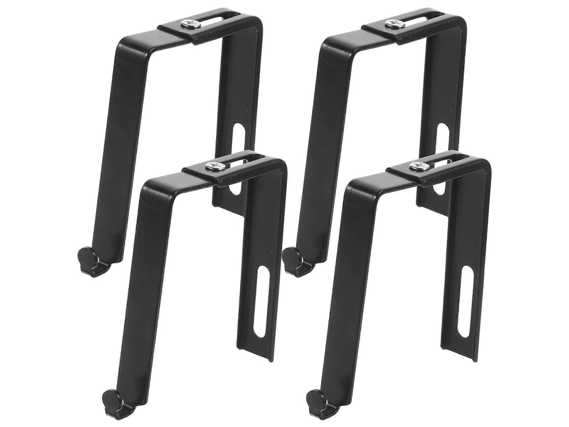 Rebe-4 Ganchos Ajustables Para Puerta Universal De Metal Ganchos De Cubículo Colgador 8,00x3,70x1,30cm Negro
