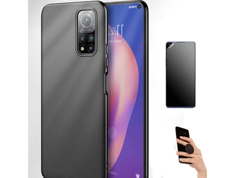 Kit Carcasa Y Protector Xiaomi Mi 10T Ultimatte Turtleshell Y Popsocket Negro