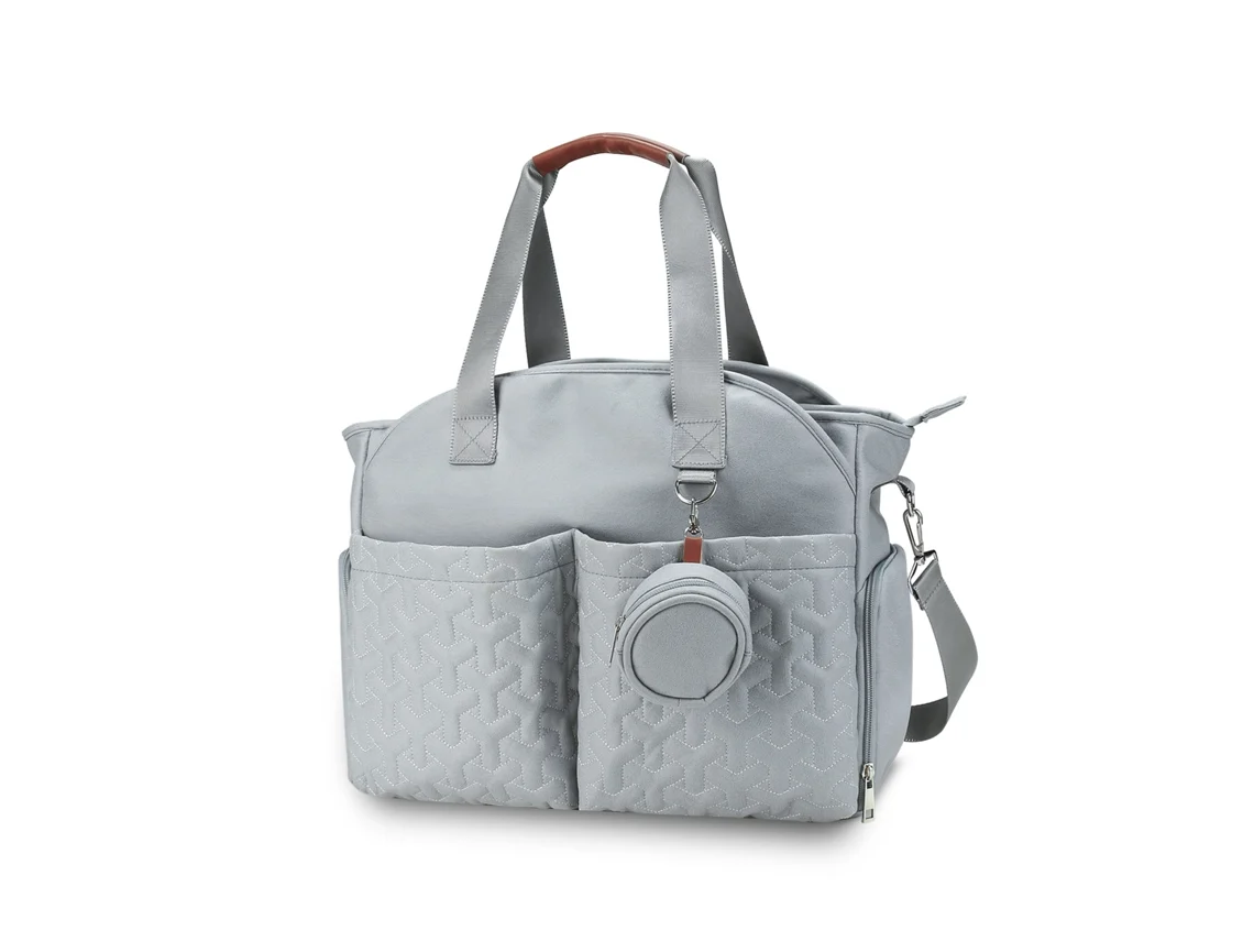 Bolsa para extractor de leche, bandolera, pañalera con correa para pezones, para mamás y bebés en movimiento. Azul claro Yunzii