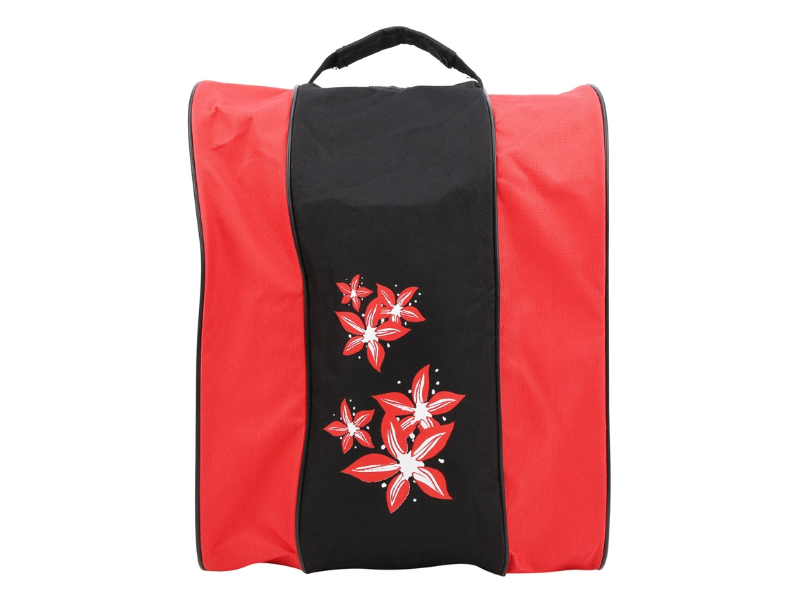 Mochila de nailon de 3 capas para patines, bolso de hombro individual, sudadera deportiva de ocio (roja)