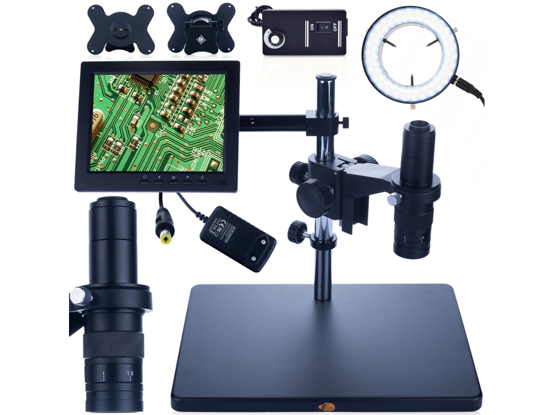 Microscopio digital Earth Pro Mcep-0.5x – Zoom 7-45x | Pantalla de 8 pulgadas | Iluminador LED de 56x