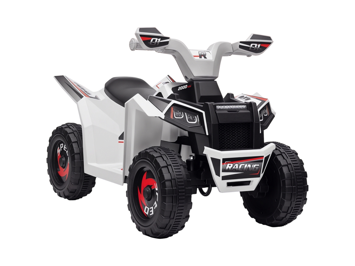 Quad Eléctrico Infantil De 6v, 18-36 Meses, Marcha Adelante Y Atrás, Color Blanco.
