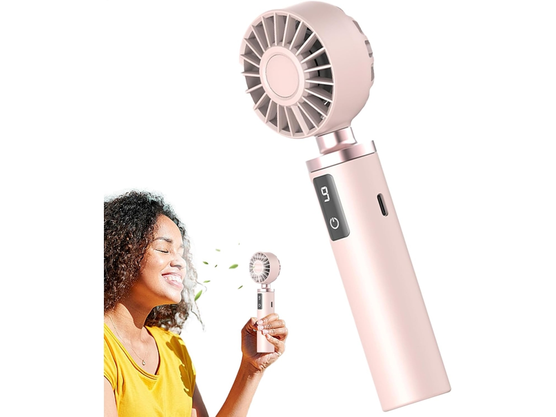 Ventilador portátil de 9 velocidades con pantalla ligera, ideal para senderismo, acampada, viajes a la playa y actividades al aire libre. SFUSHOS