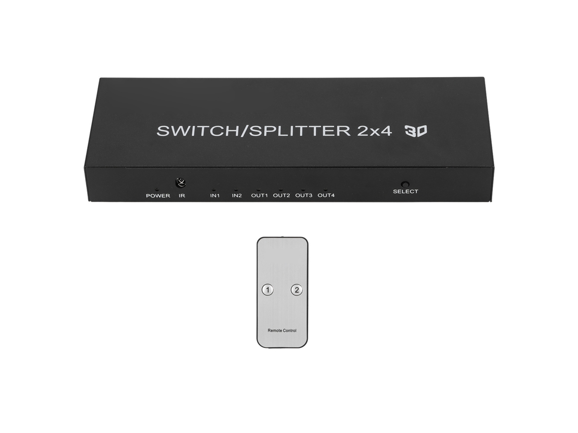 Comutador Hd Multimedia Interface 2.0 2 Entradas 4 Saídas Uhd 4k Para Ps4 Plug Britânico