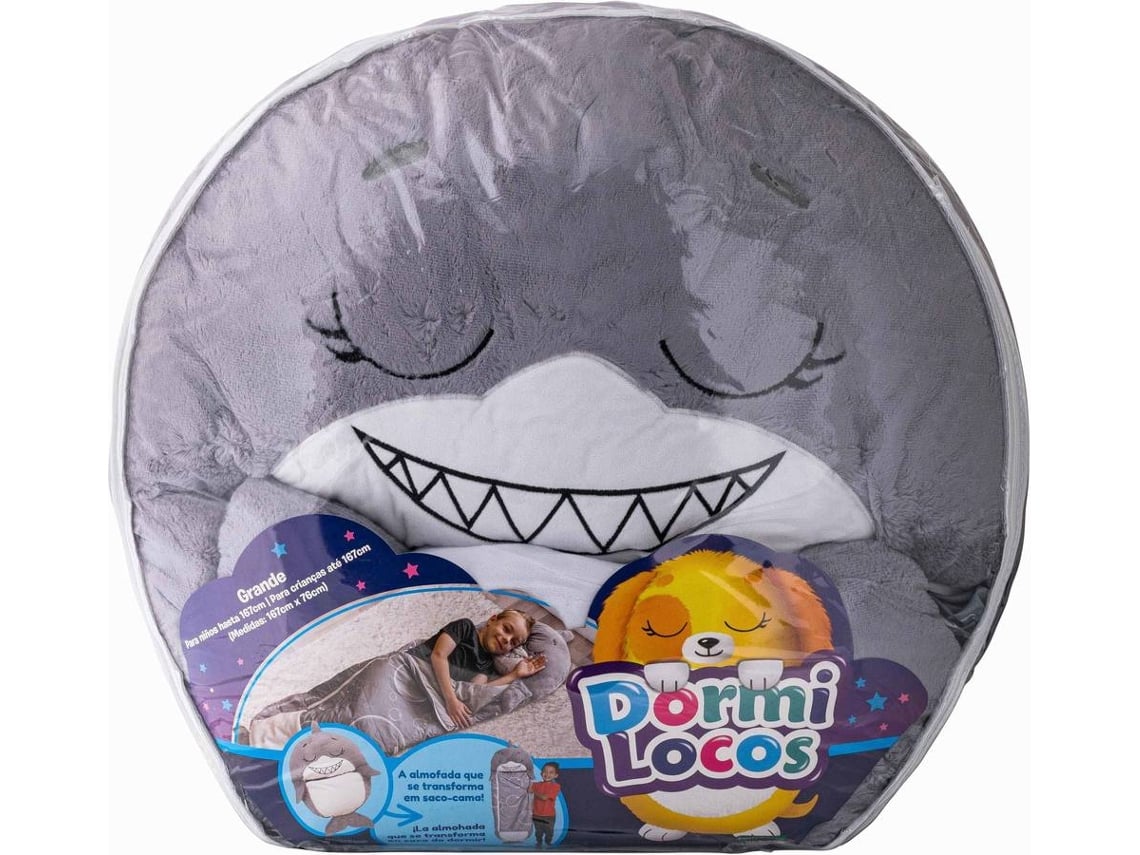Peluche Saco de Dormir DORMI LOCOS Gran tiburón (70x11x170cm)