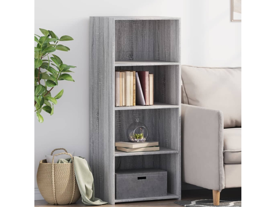 Aparador Alto Madera De Ingeniería Gris Sonoma 50x41x124 Cm