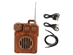 Altavoz Bluetooth Retro Con Radio Fm, Acabado Imitación Madera, Estilo Hifi, Compatible Con Memorias Usb Y Tarjetas De Memoria.