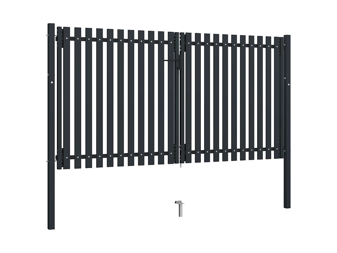 Puerta de acero de doble puerta 300x150 cm Antracita MAISON EXCLUSIVE