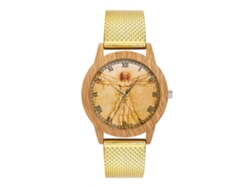 Reloj De Pulsera Analógico De Cuarzo Con Correa De Malla Redonda Para Mujer Y Hombre (oro)