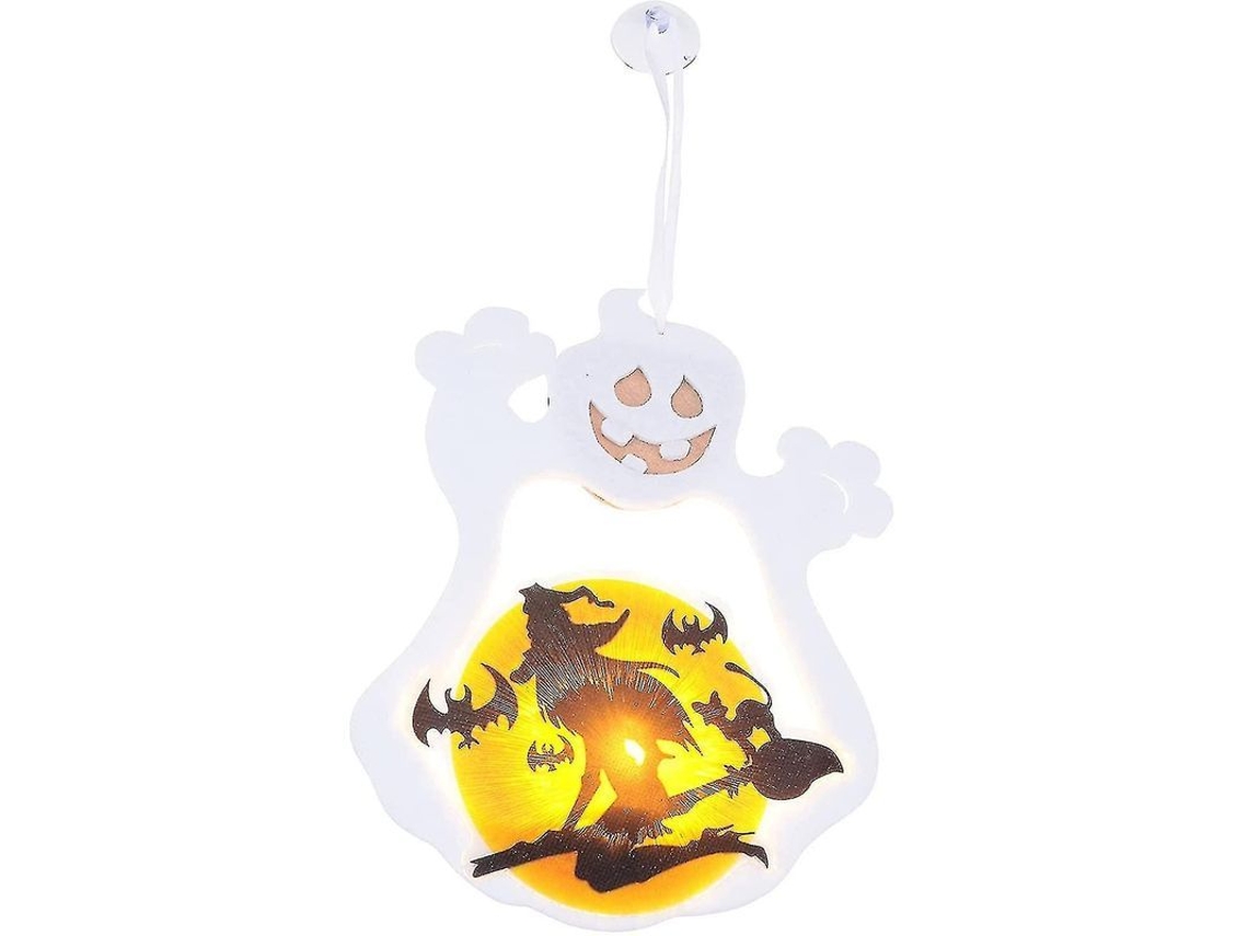 Adorno Luminoso De Fantasma Colgante Con Fibra Óptica Para Fiesta De Halloween Decoración Led (2 Piezas)