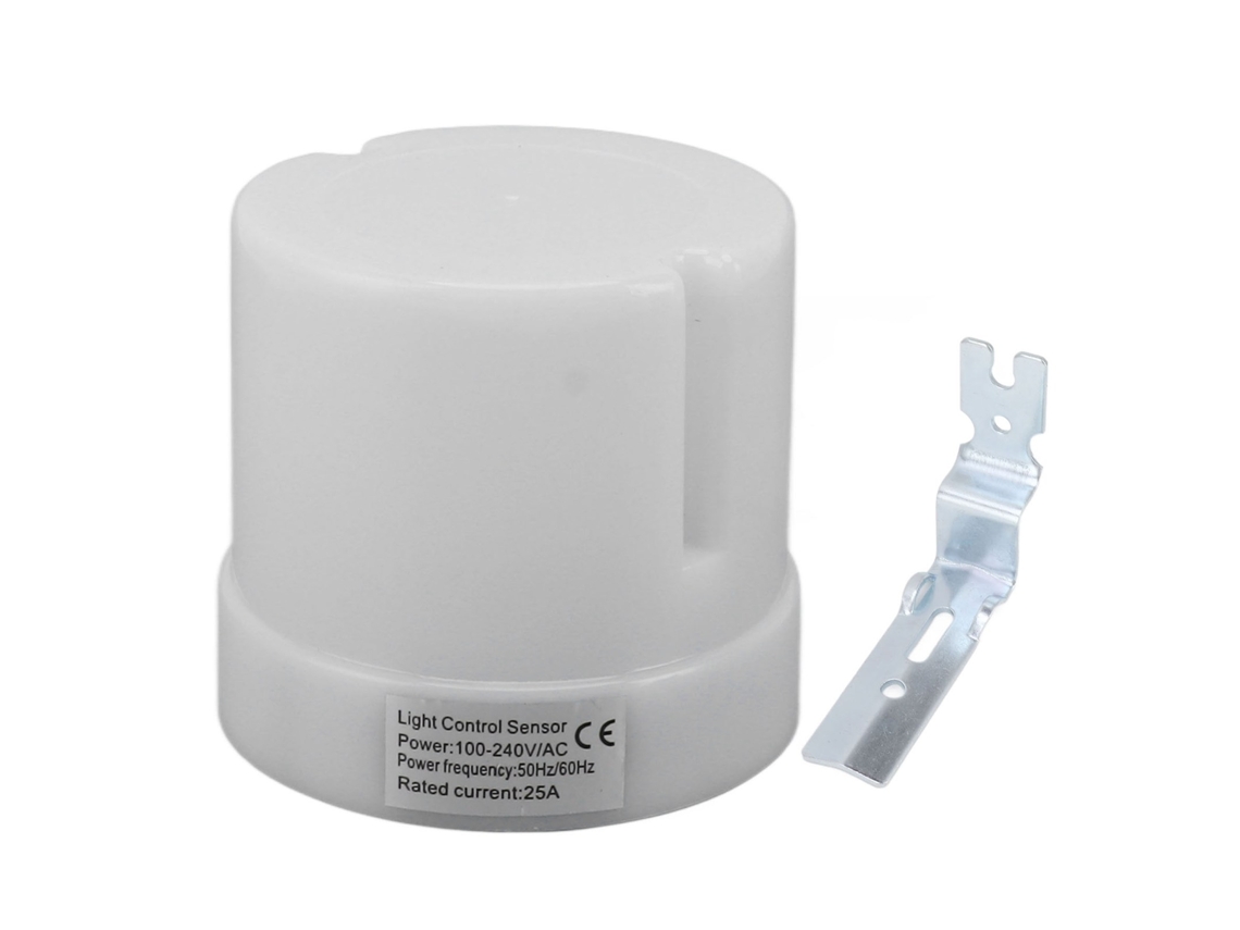 Sensor De Fotocélula, Interruptor Luz Exterior, Control Fotoeléctrico Crepuscular, Enchufe Con Bloqu