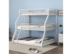 Litera Triple De Metal De 90x200 + 120x200 + 140x200, Blanca