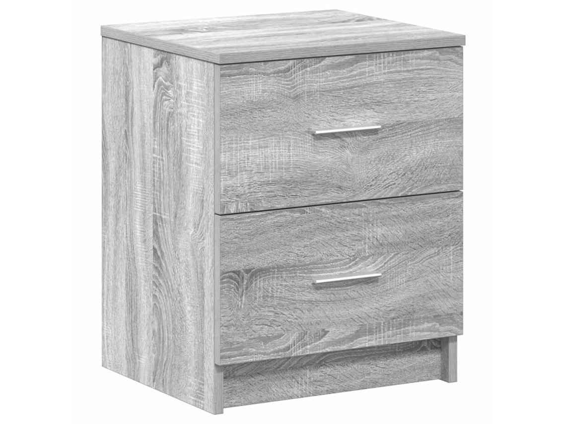 Maison Exclusive - Mesita De Noche Con 2 Cajones, Color Gris Sonoma, 40x36x50 Cm
