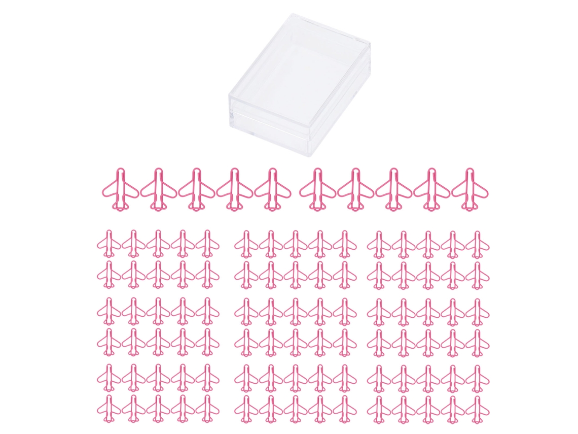 100 Clips De Papel Forma Avión Plateado Antirroto Lindo Para Scrapbooking Y Manualidades Rosa