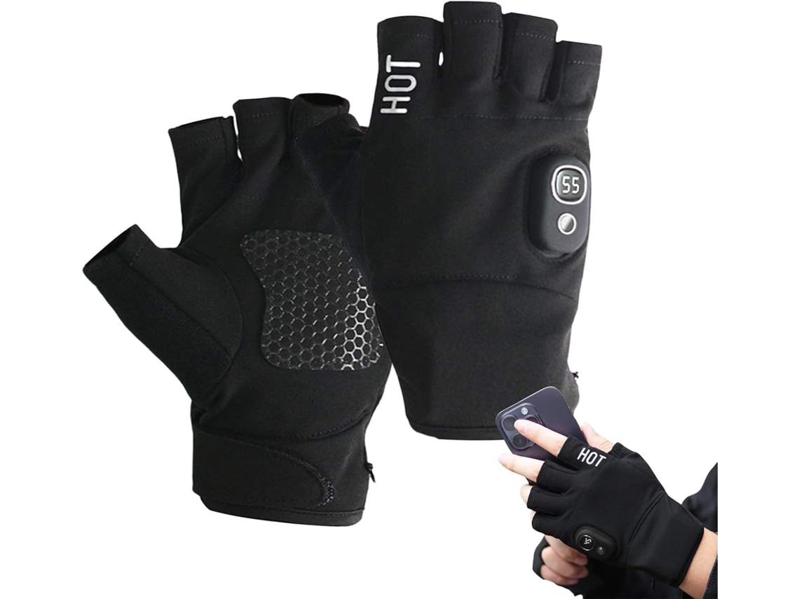 Guantes De Trabajo Sin Dedos Con Calefacci N Esqu Nieve Calentadores Manos Control Temperatura Tres Niveles Para
