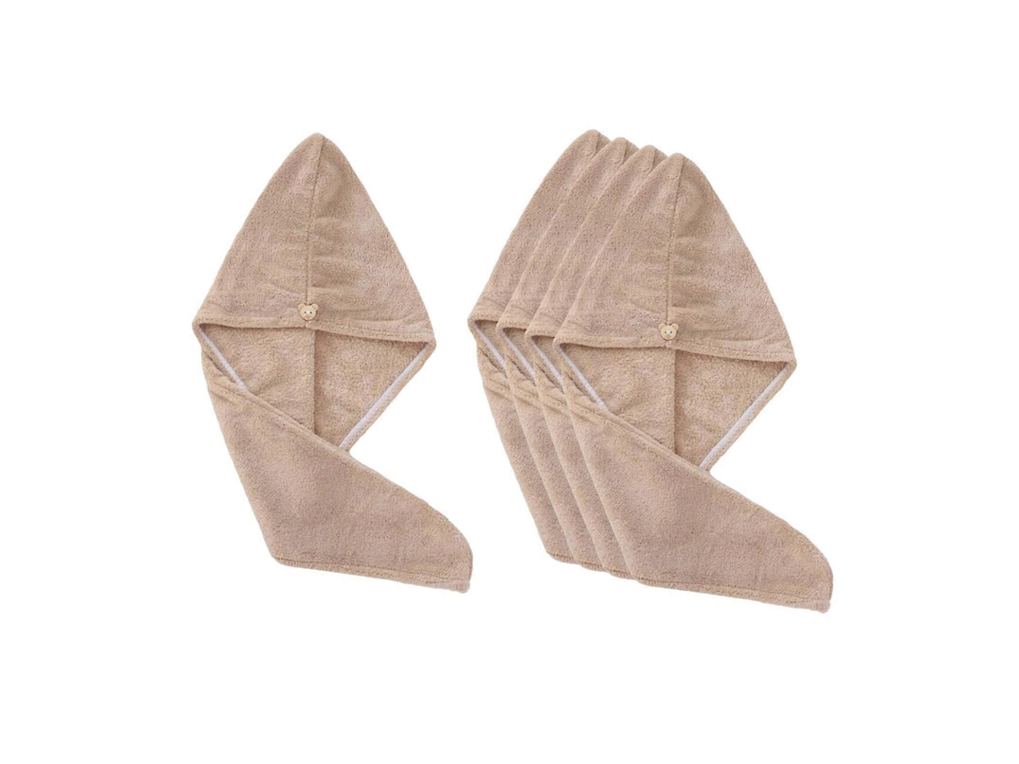 Juego de 5 toallas de microfibra para el cabello, turbante de secado rápido, gorro suave y absorbente para secar el cabello en la playa - Rosewell