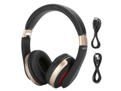 Auriculares Estéreo Inalámbricos Bluetooth Plegables Supraaurales Para Juegos Con Micrófono - Dorado