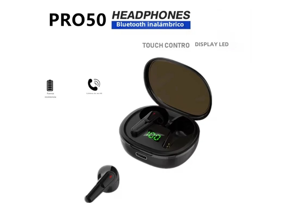 Auriculares Deportivos Inalámbricos Bluetooth Con Pantalla Led Y Micrófono, Diseño In-ear, Control De Volumen.