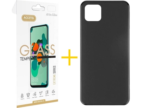 Kit Funda + Protector de Pantalla Samsung Galaxy A22 5G ACCETEL Liso (Negro)