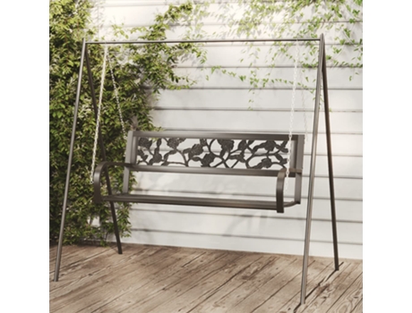 Banco columpio de jardín VIDAXL Negro Plástico (125x53.5x42 cm)