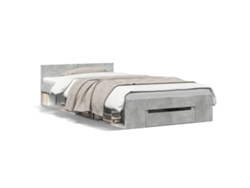 Maison Exclusive - Cama Con Cajón Madera Ingeniería Gris Hormigón 100x200 Cm