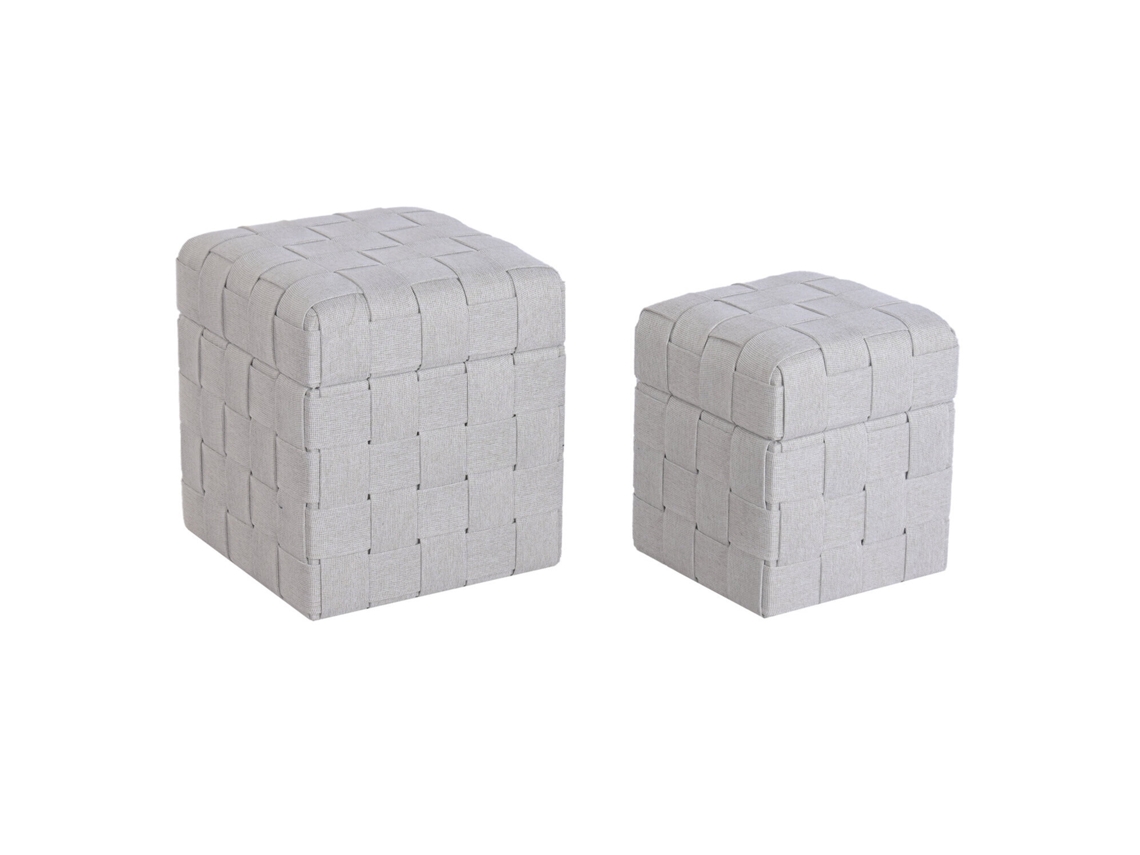 Set 2 Reposapies Poliester Con Tapa 40x40x43cm
