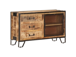 Aparador Armario 100X31X60 Cm Madera de Mangos Maciza y Rugosa