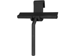 Raspador De Ducha De Silicona Negra Para Baño, 21x16cm Con Práctico Soporte.