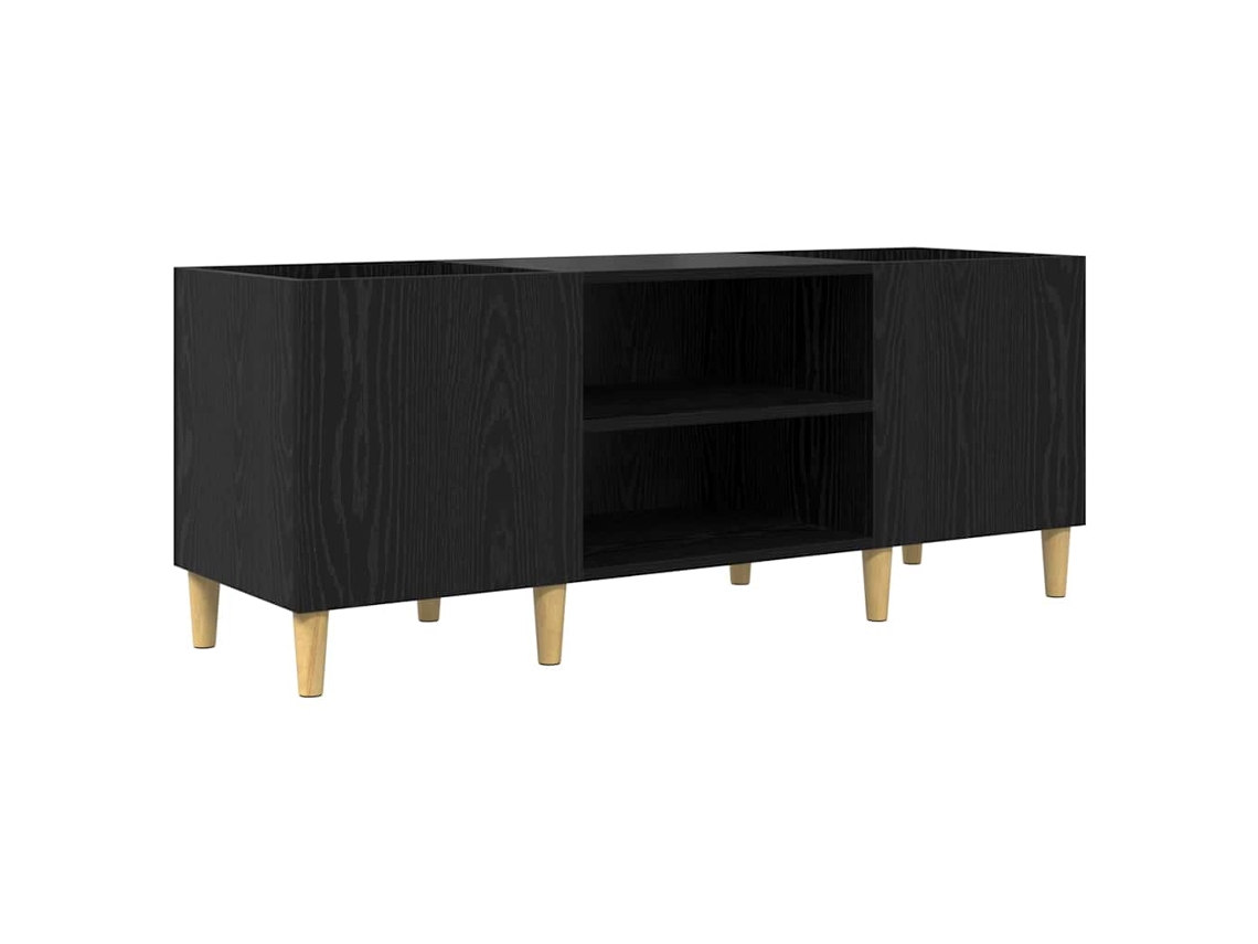 Maison Exclusive - Mueble Para Discos De Vinilo Roble Negro 121 X 38 X 48 Cm