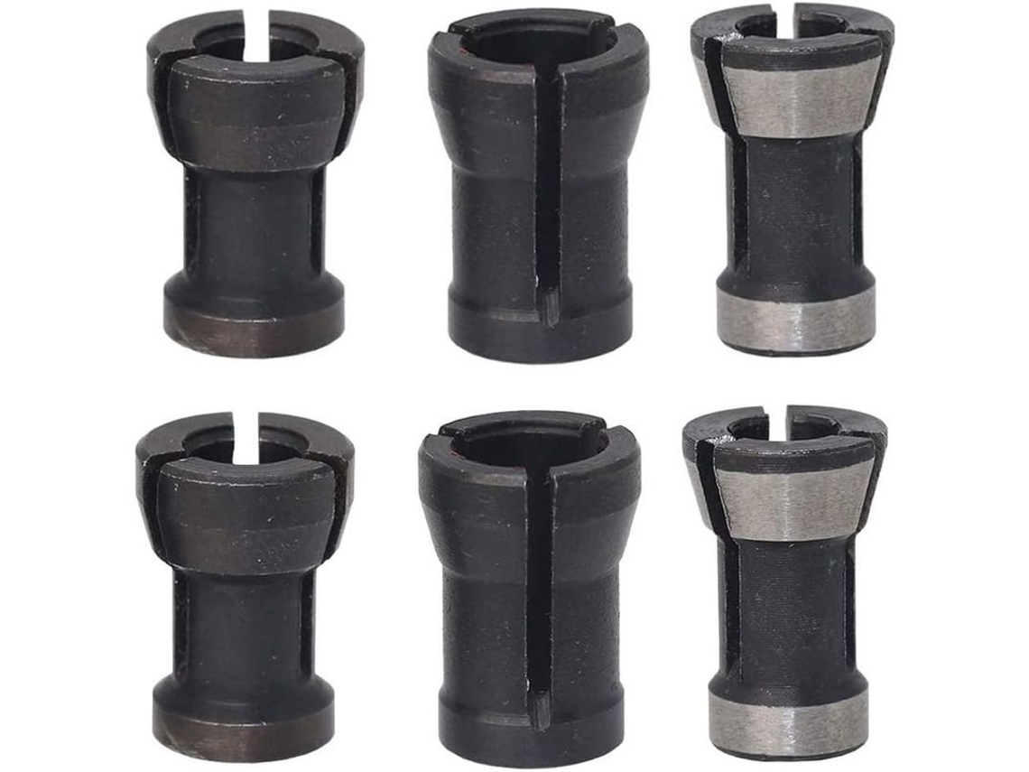 6 Piezas Husillo Mandrino Cono Adaptador Hss 6/6.35/8mm Para Máquina Grabado Carpintería