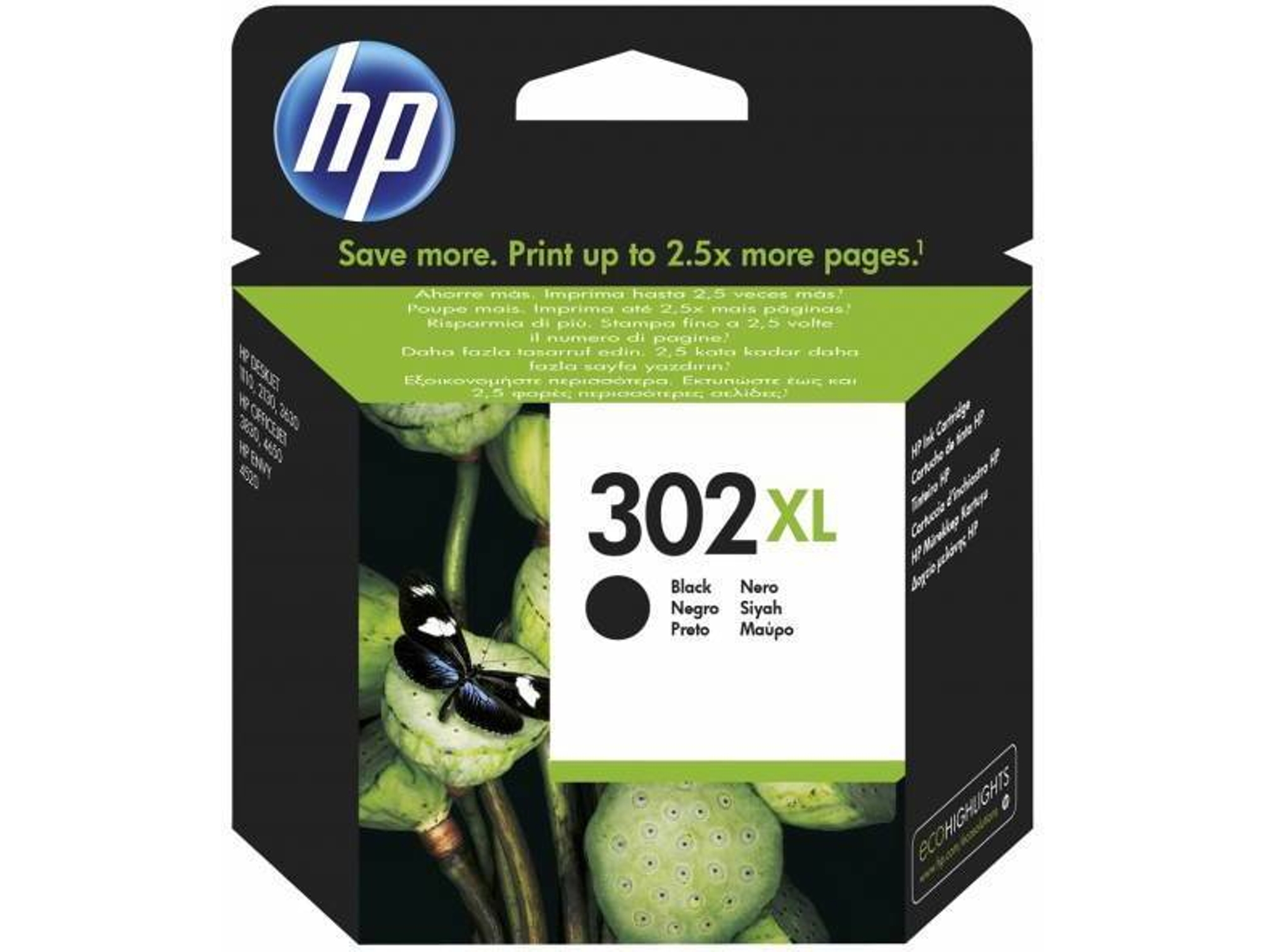 Cartucho F6U68AE tinta original (HP 302 XL Negro)