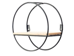 Estantes flotantes de pared, de metal y madera, para salón y cocina. NEVEANCE