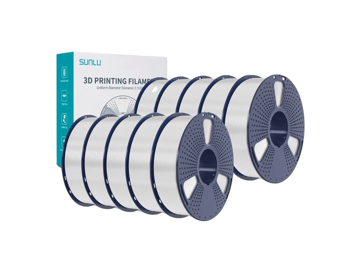 Filamento De Impresora 3d Sunlu Petg, Alta Dureza, Cero Burbujas,10kg Blanco Oem