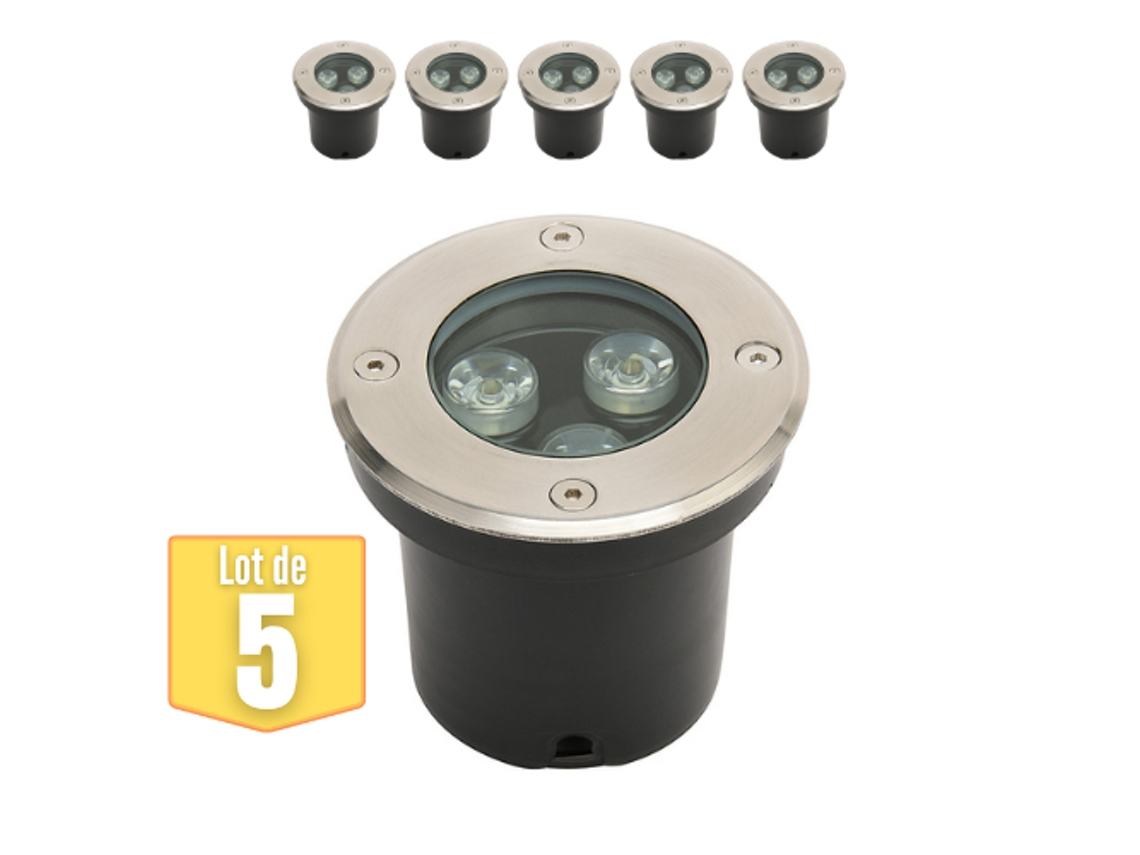 Conjunto de 5 LED de construcción impermeable 3W 300LM 4000K IP67