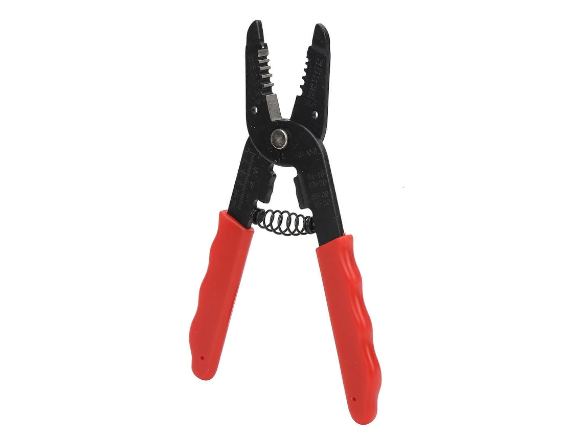 Herramienta de crimpado para cables de acero de 45mm y conectores RJ con pestillo.