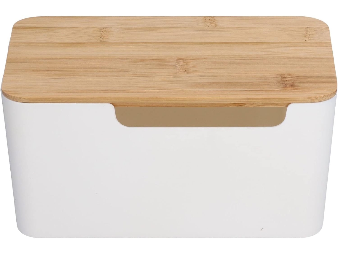 Pequeña Caja Organizadora De Cables Con Tapa De Madera Para Ocultar El