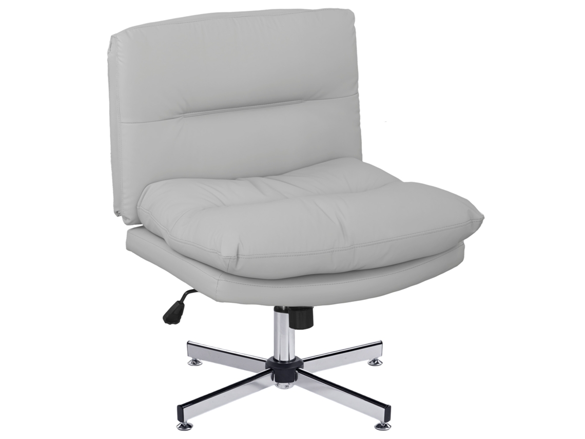 Silla De Oficina Gris Sin Brazos Y Con Base En Cruz.