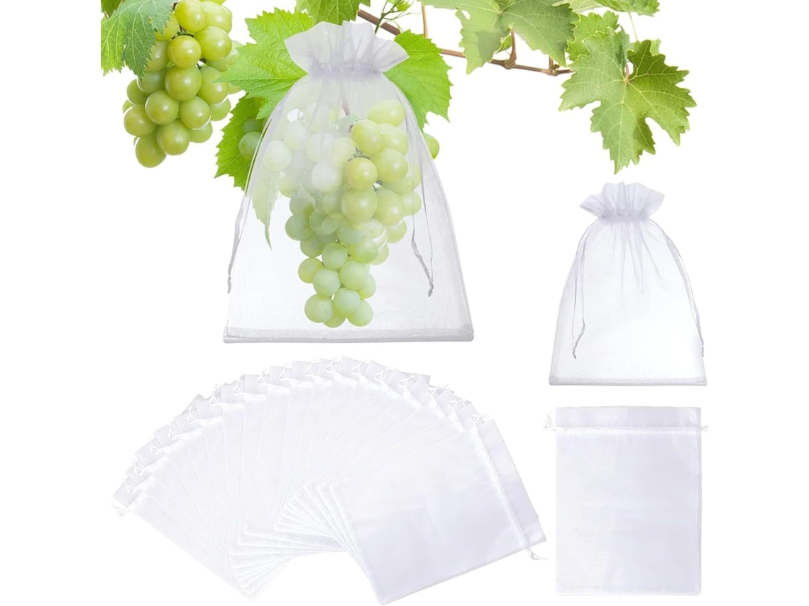 Bolsas Protectoras Para Frutas, 100 Unidades, Fundas Protectoras Con Cordón, Transpirables Y Reutilizables, Bolsas De