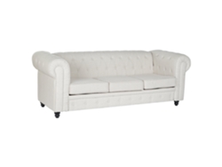 Sofa Poliester Madera Crema 209x84x76cm