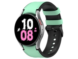 Bracelete Para Samsung Galaxy Watch 5 (40mm/44mm) - Silicone E Couro Preto - Fivela (tamanho S) - Verde