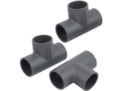 Conector De Tubería En T De Tres Vías De Pvc Gris Con Diámetro Interior De 32 Mm.