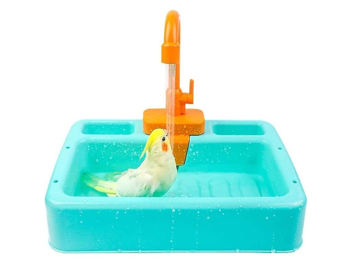 Bañera Para Pájaros Con Grifo Automático, Accesorio Para Jaulas De Loros Pequeños Y Medianos, Juguete, Limpieza
