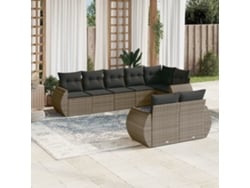Conjunto de sofás de jardín de 8 piezas DKD Home Decor con cojines de mimbre gris
