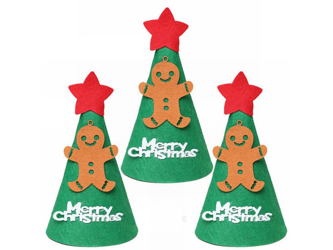 Gorro de Papá Noel para niños, decoración de fieltro, capucha TRUYUETY